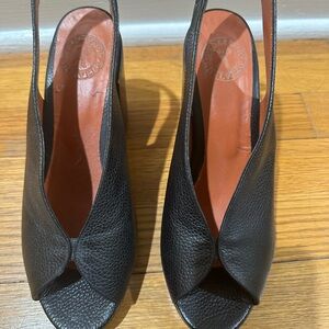 Penelope Chilvers Open Toe Leather Heels (size 39) - New without tags